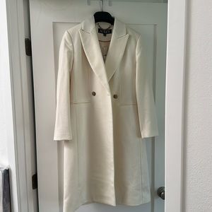 Long cream J crew Coat size 2 NWT